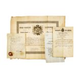 A lot of four documents of the Dukedom of Lucca, dating: second quarter of the 19th Century,