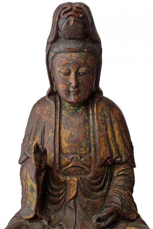 A lot of two Buddhist sculptures, dating: circa 1900, provenance: Asia, dating: circa 1900, - Image 2 of 3