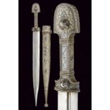 A silver mounted kindjal, dating: early 20th Century, provenance: Caucasia, dating: early 20th