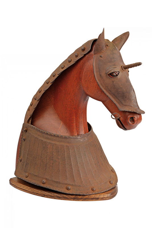 A miniature horse armor with chamfron, dating: 19th Century, provenance: Germany, dating: 19th