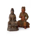 A lot of two Buddhist sculptures, dating: circa 1900, provenance: Asia, dating: circa 1900,