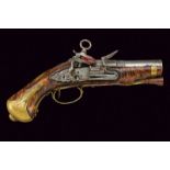 A flintlock traveling pistol, dating: 18th Century, provenance: Central Italy, dating: 18th Century,