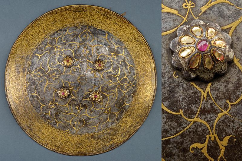 A gold and stone decorated important sipar, dating: circa 1800, provenance: India, dating: circa