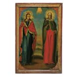 Saint Barbara and Saint Zoe of Rome, dating: third quarter of the 19th Century, provenance: Romania,