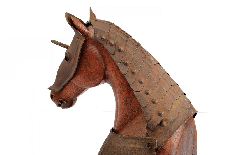 A miniature horse armor with chamfron, dating: 19th Century, provenance: Germany, dating: 19th - Image 3 of 3