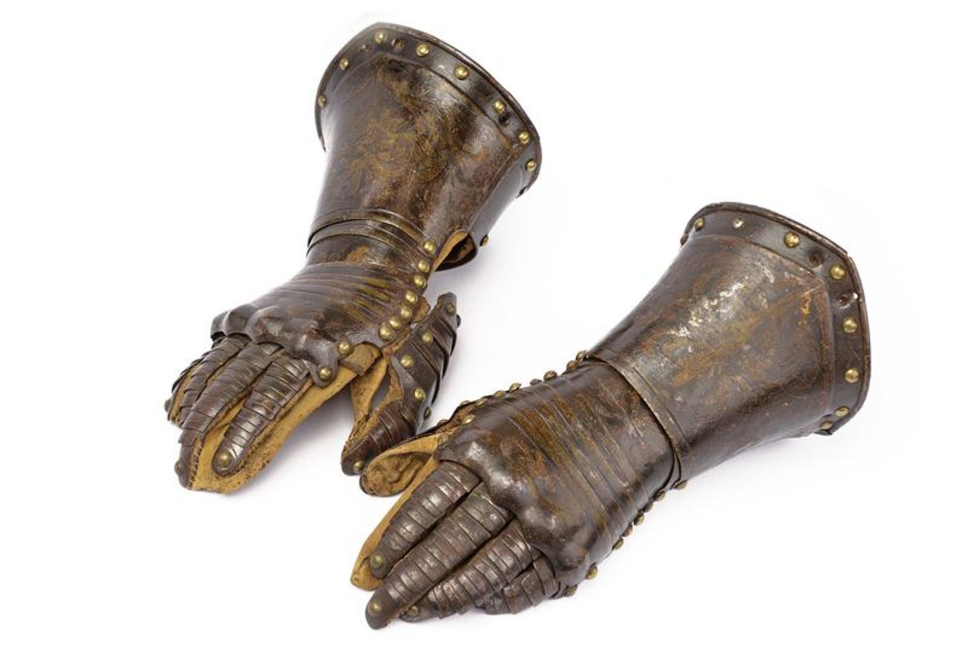 A fine pair of painted gauntlets