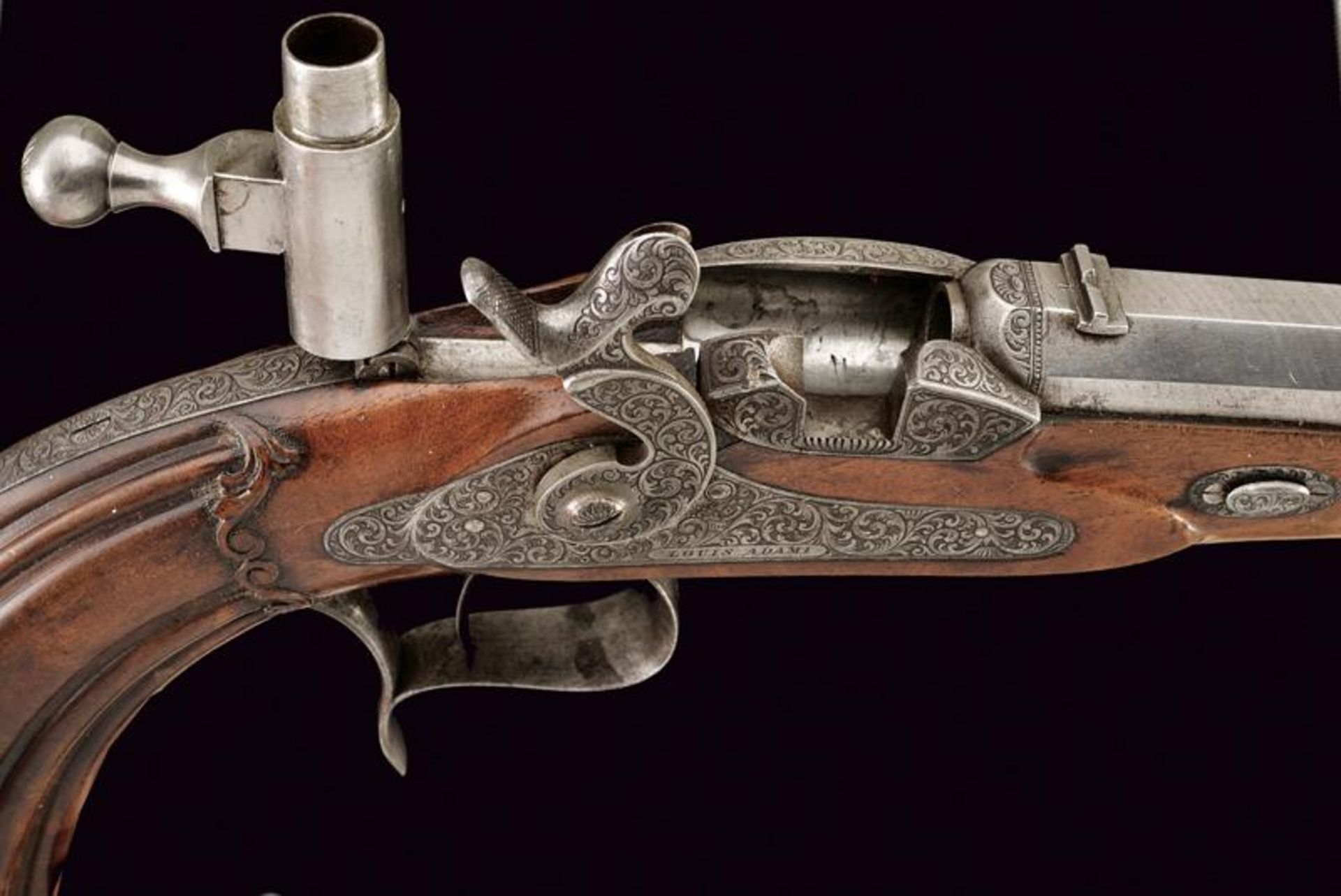 A very scarce breech loading percussion pistol by Louis Adami - Image 2 of 8