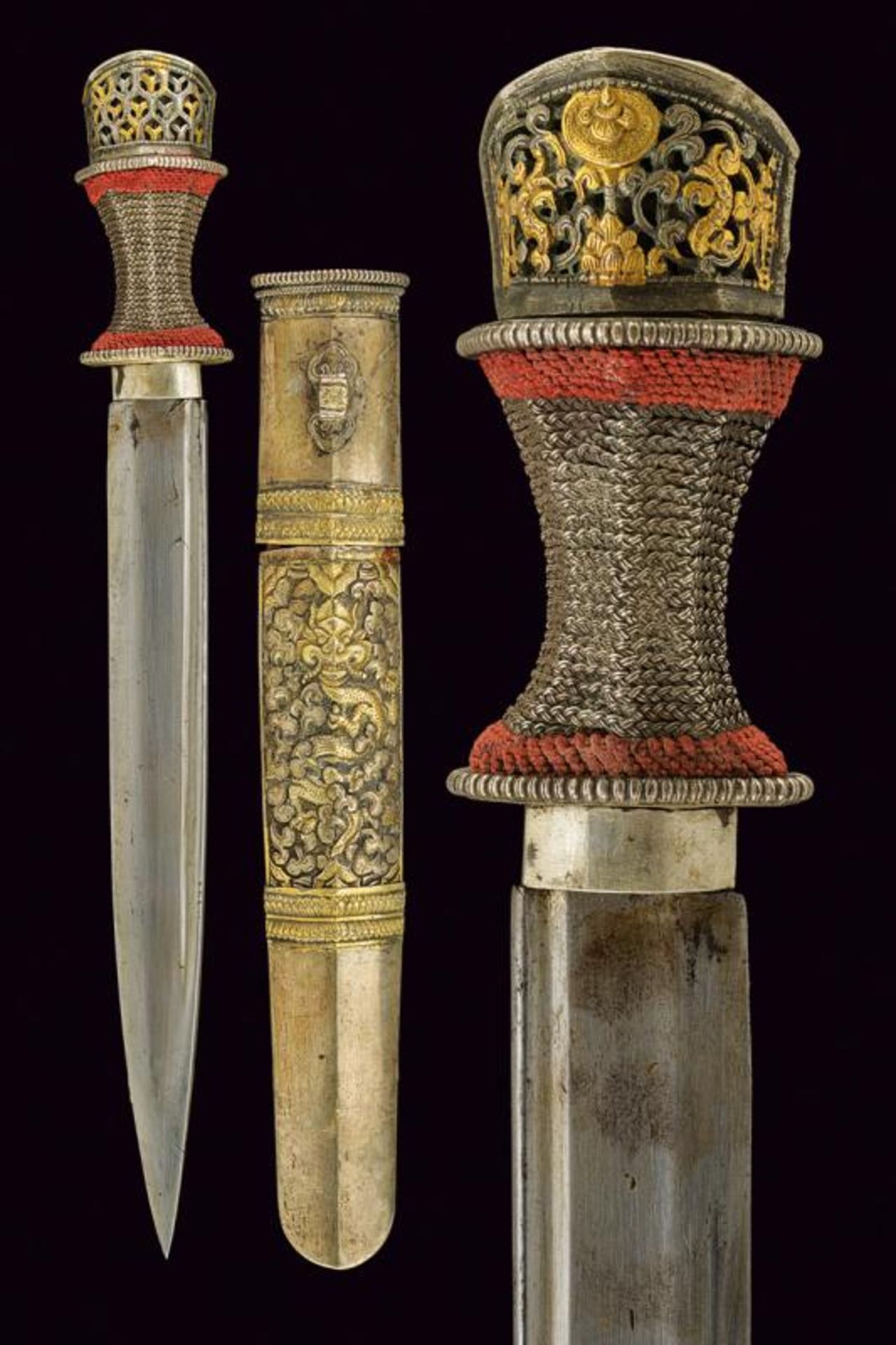 A silver mounted dagger