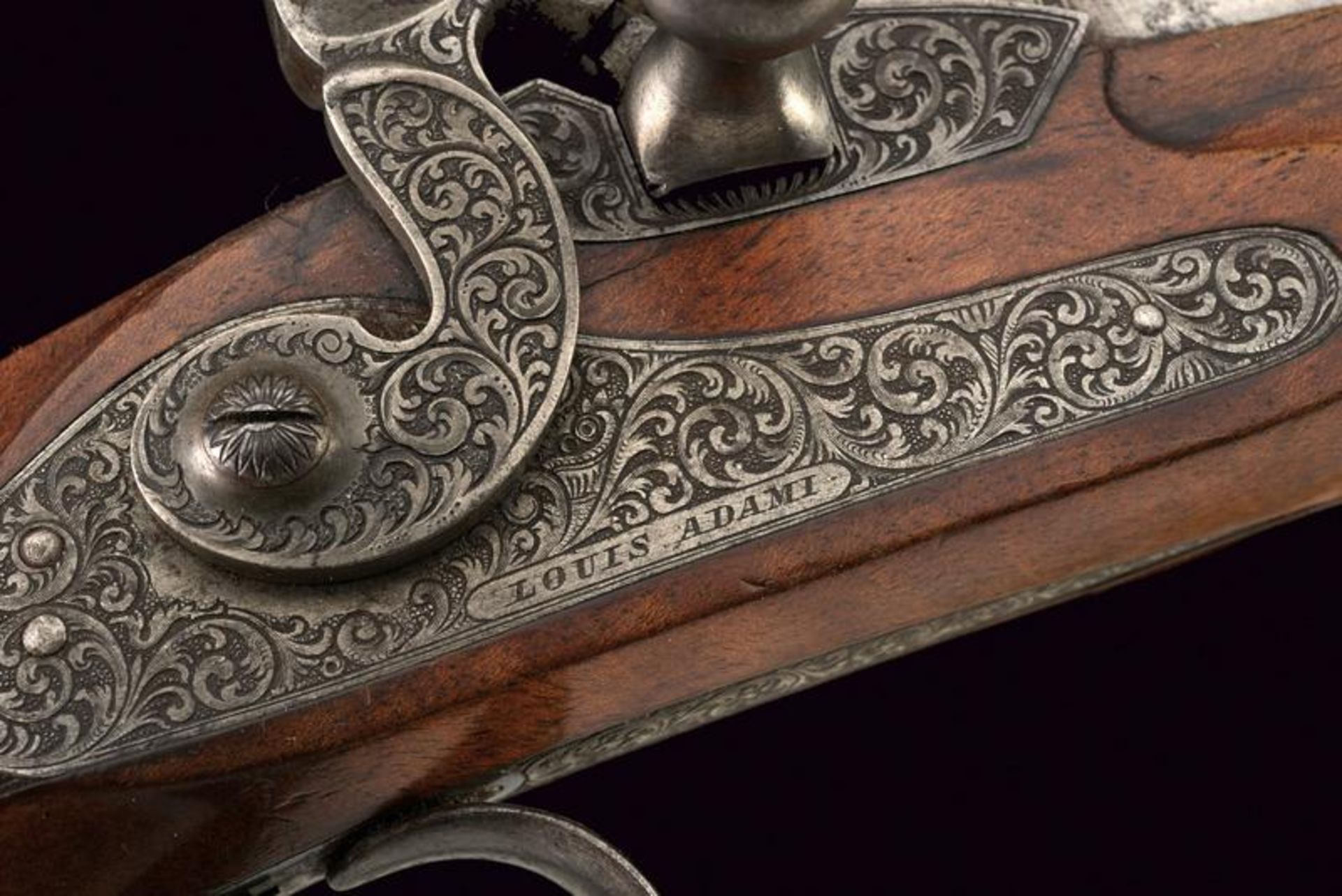 A very scarce breech loading percussion pistol by Louis Adami - Image 3 of 8