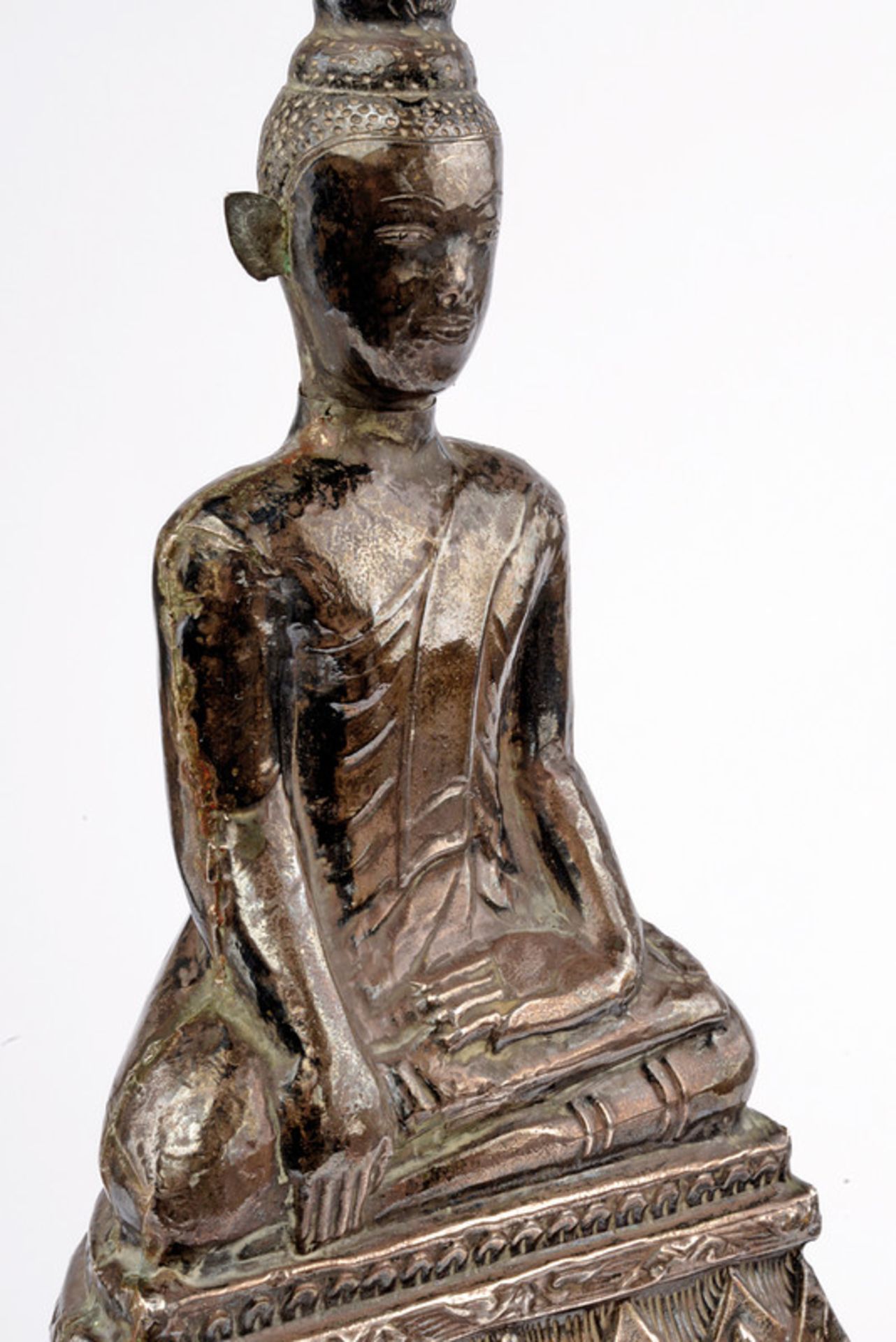 A silver mounted Buddha figure - Image 2 of 2