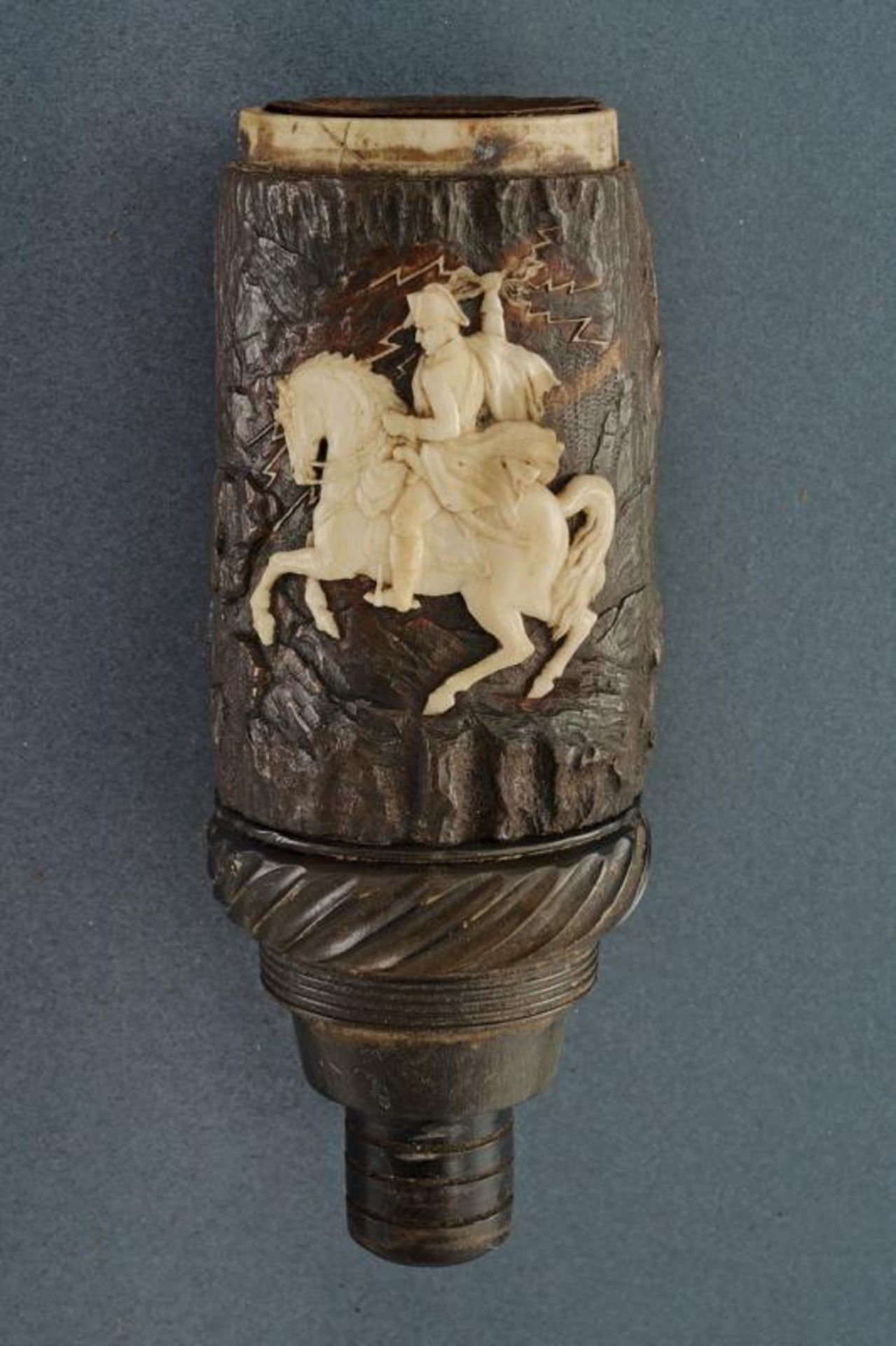 A beautiful stag horn pipe head featuring Napoleon I