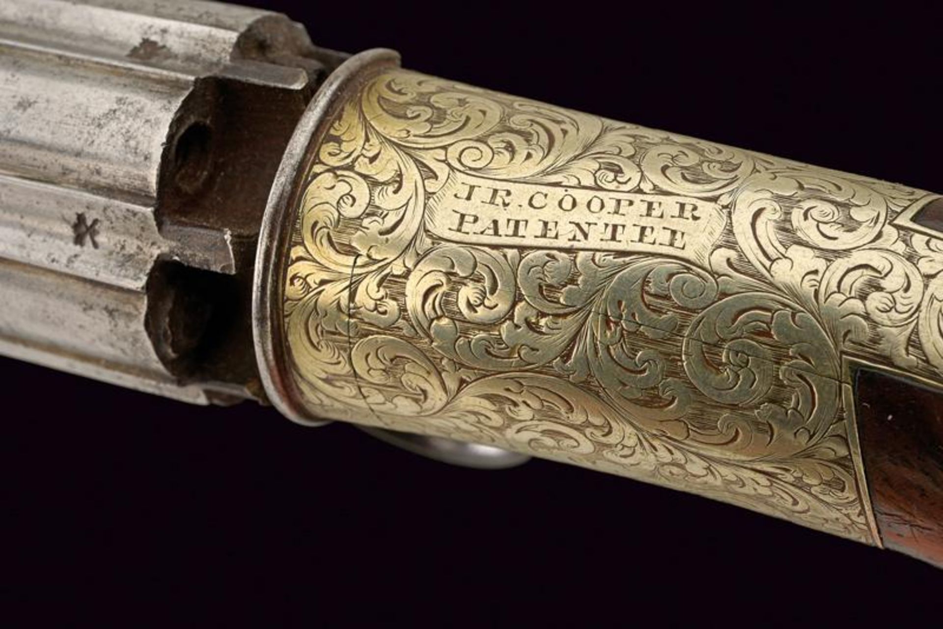 A fine six barrelled pepperbox percussion revolver by Cooper - Image 3 of 3