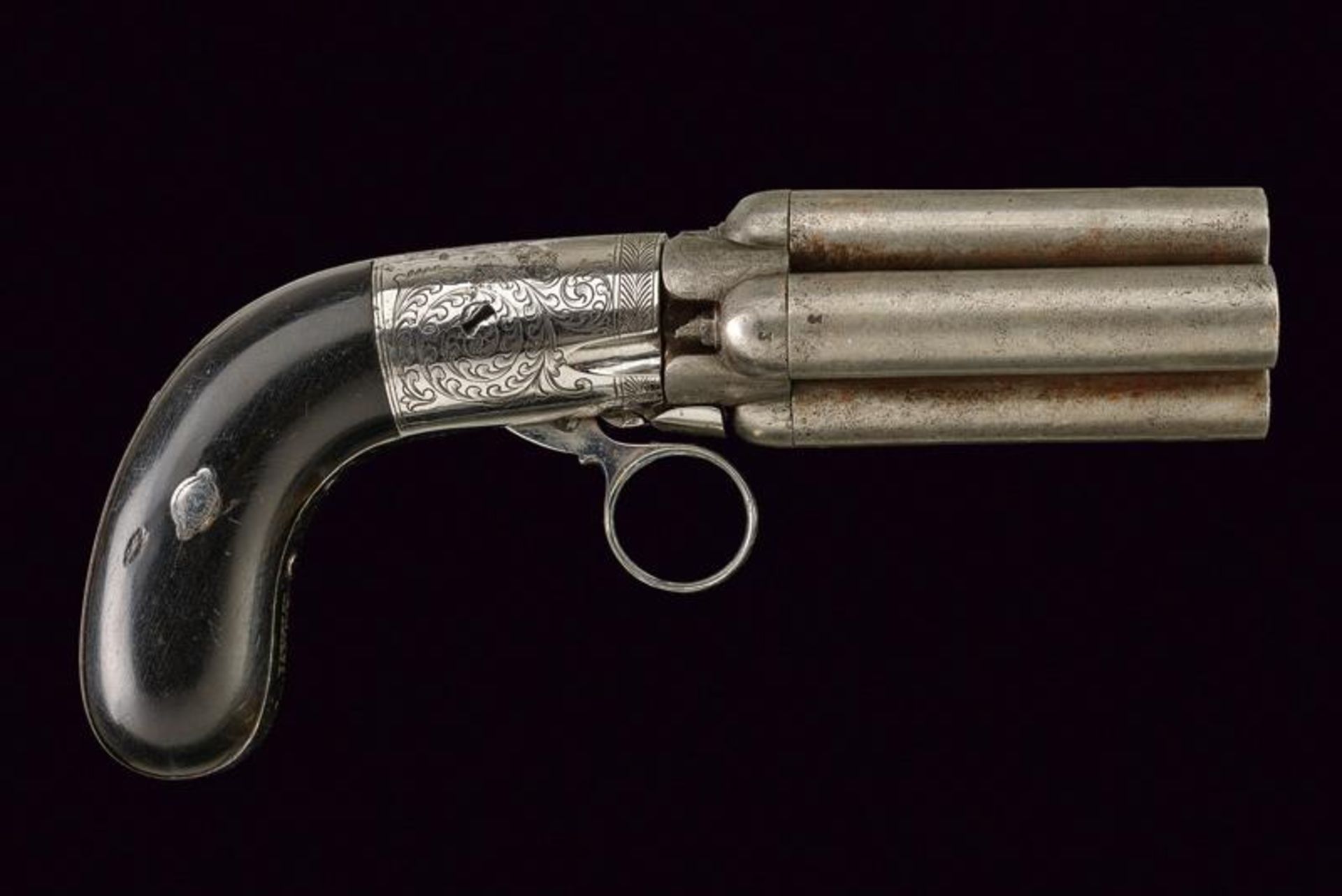 A four barrelled pepperbox percussion revolver by Mariette - Image 4 of 4