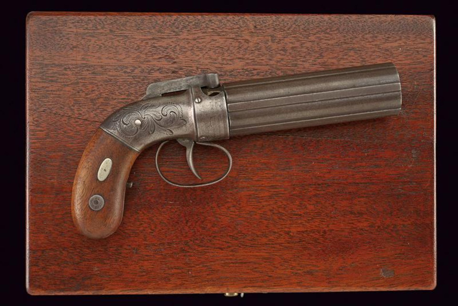 A cased Allen & Thurber percussion pepperbox revolver - Image 2 of 4