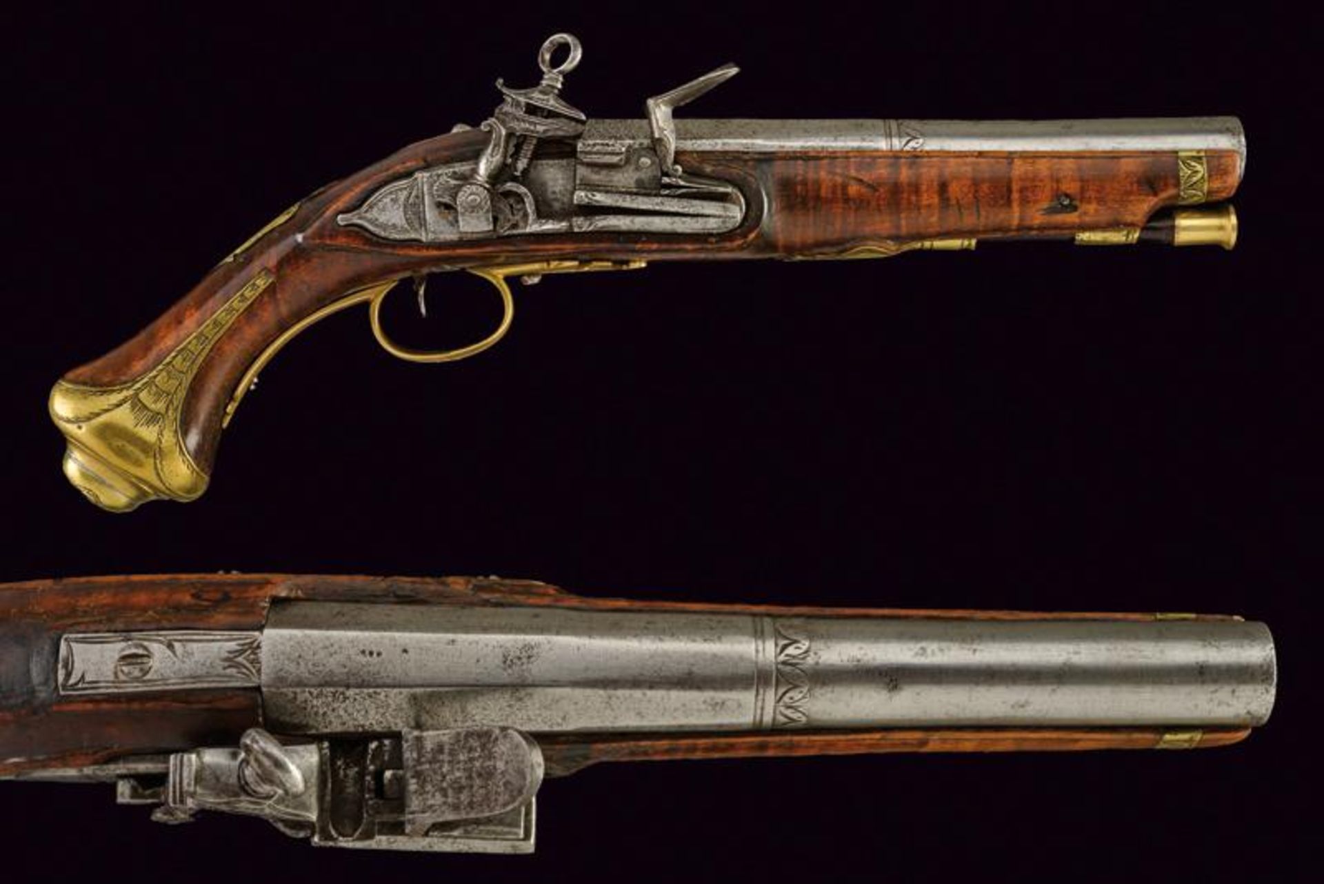 A fine roman style flintlock pistol