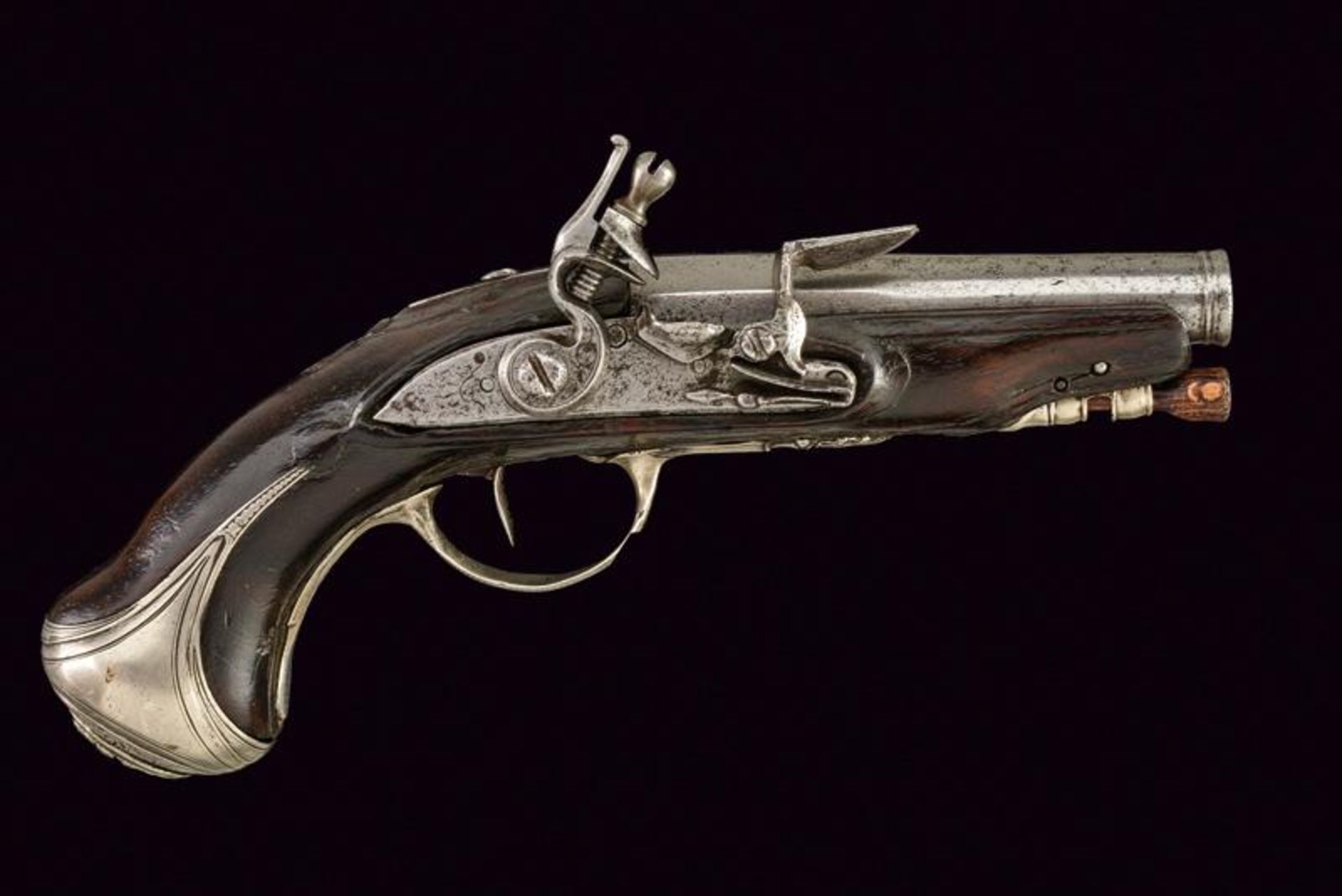 A silver mounted flintlock traveling pistol - Image 3 of 3