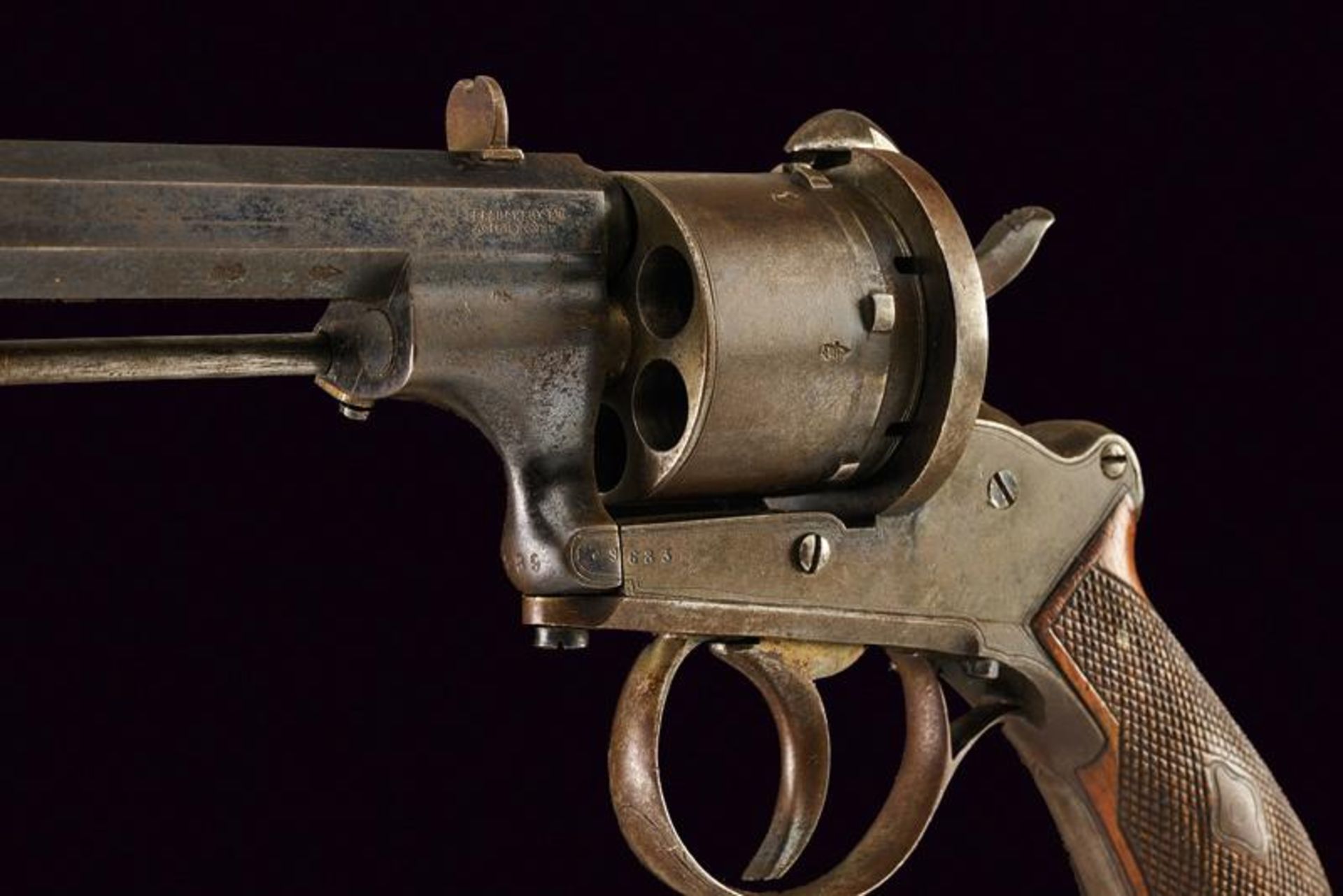 A Lefaucheux pin-fire revolver - Image 2 of 3