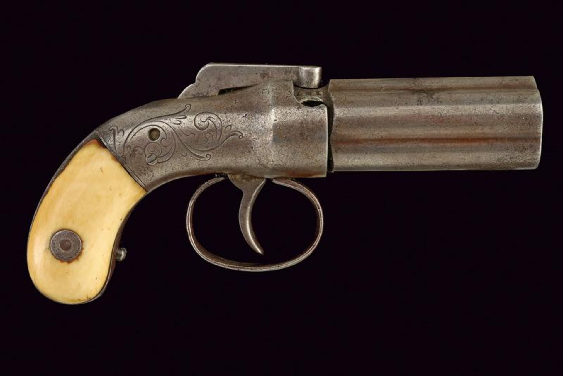 A five barrelled pepperbox percussion revolver by Allen & Thurber