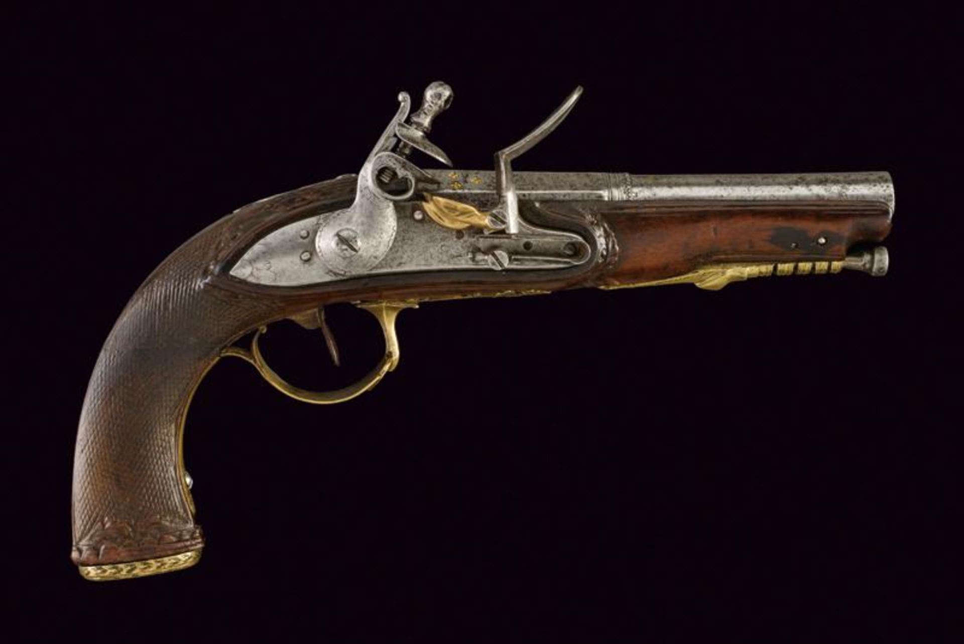 An officer's flintlock pistol