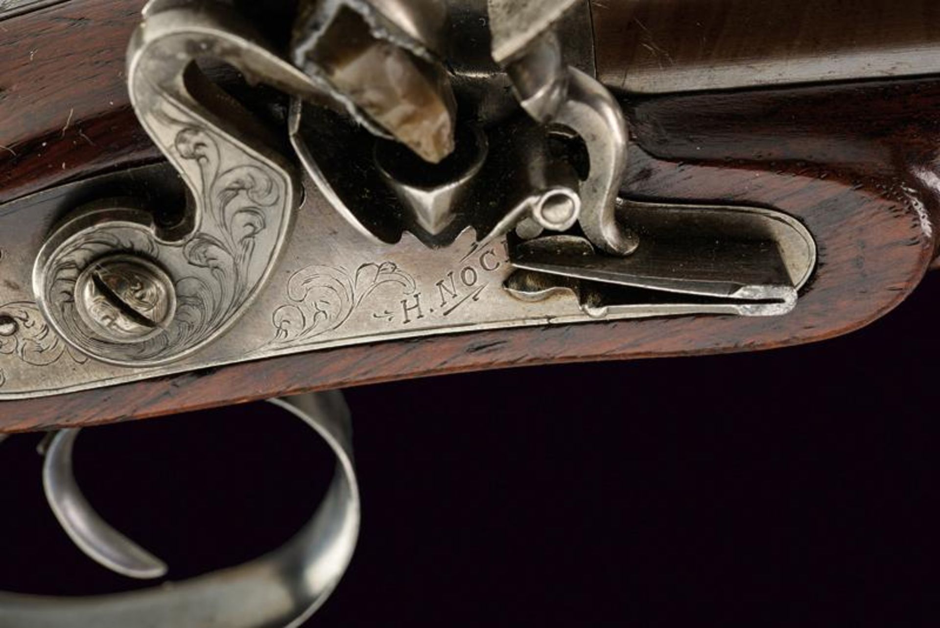 An interesting pair of double barreled flintlock pistols by Nock - Image 4 of 5