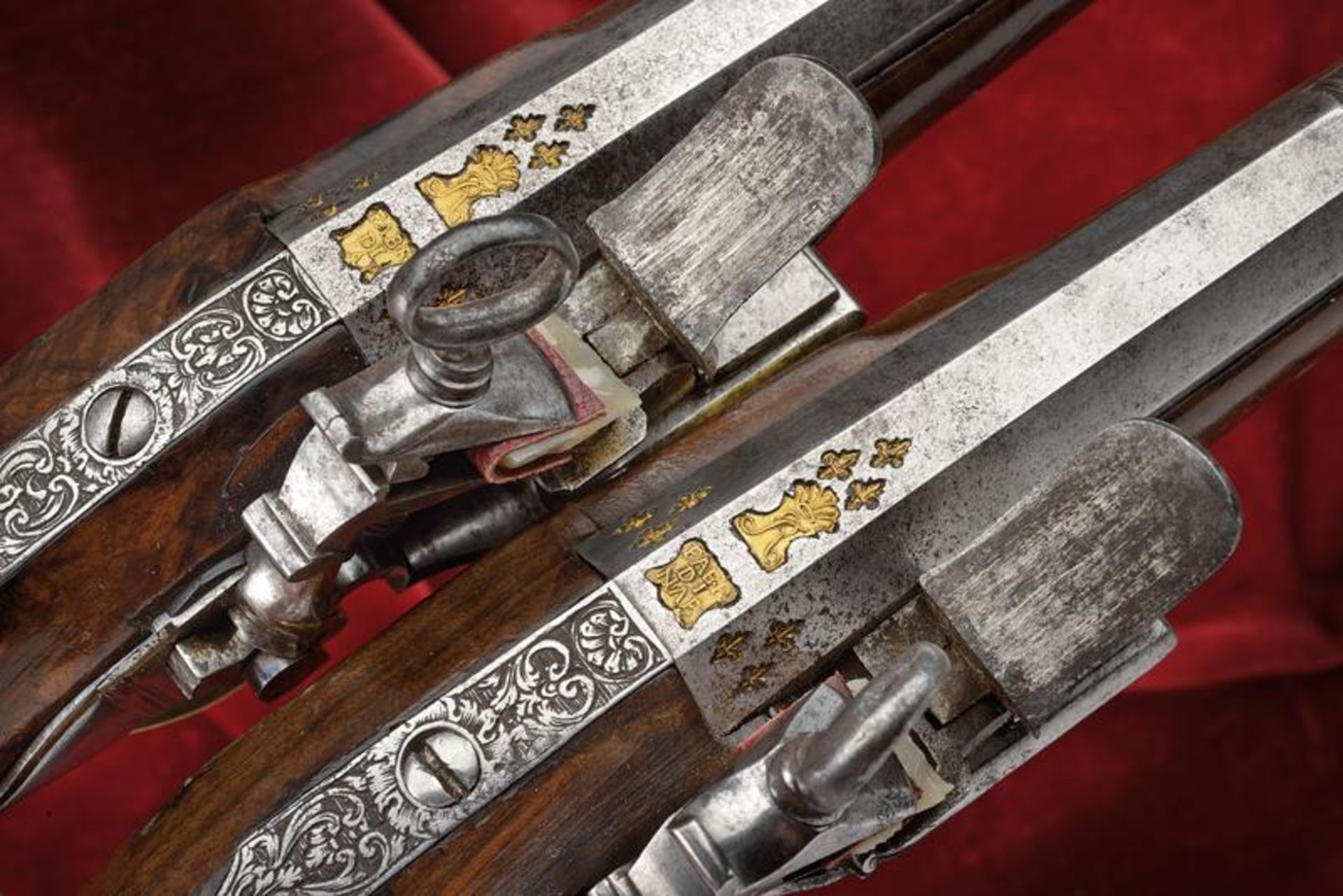 A pair of officer's pistols by Francesco Venriloni - Image 4 of 6