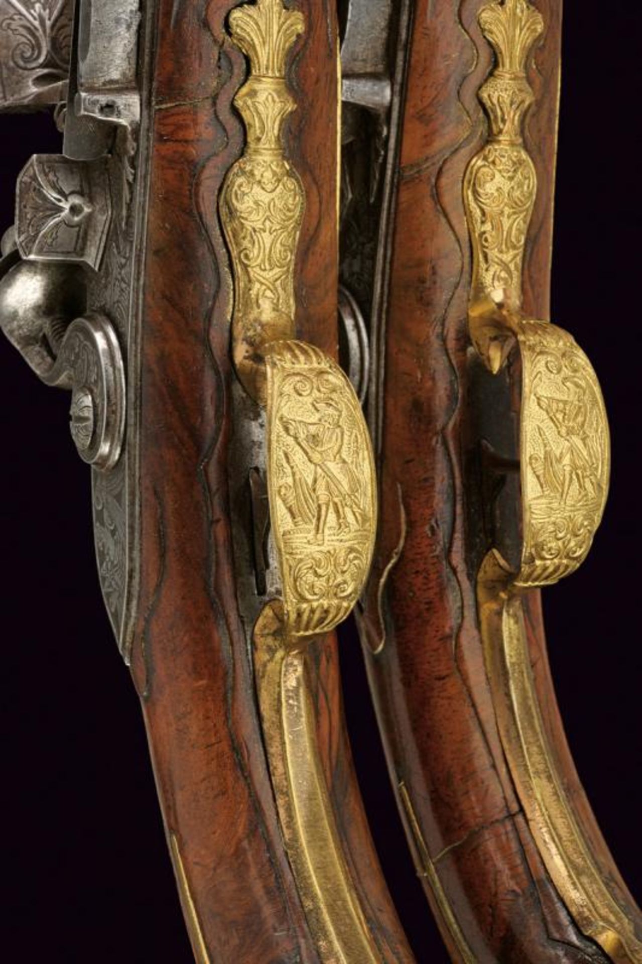A beautiful pair of flintlock holster pistols - Image 2 of 6