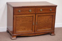 Edwardian inlaid mahogany sideboard with two drawers & two doors on bracket feet- Christopher Pratt