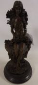 Bronze model of a girl on a mushroom by Jean Patou H32cm Condition Report <a