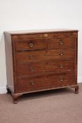 Early 19th century mahogany chest fitted with two short and three long drawers,