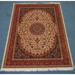 Beige ground Keshan pattern carpet 280 x 200cm Condition Report <a href='//www.