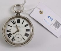 Victorian silver key wound pocket watch by M G Collingwood & Co West Hartlepool no 264676
