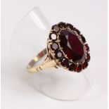 Gold Garnet cluster ring (unmarked) Condition Report <a href='//www.