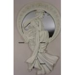 'Past Times' Art Nouveau design Alphonse Mucha inspired mirror L61cm Condition Report