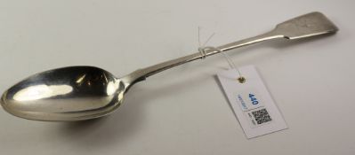 Victorian silver basting spoon, fiddle pattern by William Eaton London 1834,