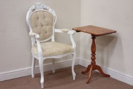 French style painted armchair & a Victorian tripod table (2) Condition Report