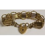 Gold fancy gate bracelet hallmarked 9ct approx 25gm Condition Report <a