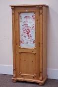 Pine cabinet with glazed door, W70cm, H158cm,