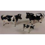 Three Beswick cows, Friesian Bull 'Ch. Coddington Hilt Bar', Friesian cow 'Ch.
