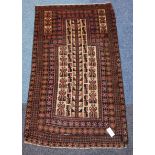 Persian Balochi prayer rug, 85cm x 141cm Condition Report <a href='//www.