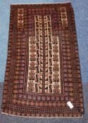 Persian Balochi prayer rug, 85cm x 141cm Condition Report <a href='//www.