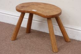 Acornman four legged oak stool with kidney shaped top, W43cm, D25cm,