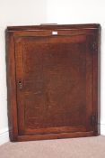 Georgian oak corner cabinet with three shaped shelves, W80cm, D47cm,