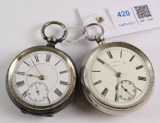 Victorian silver key wound pocket watch signed T & E Rhodes Kendal no 25012,