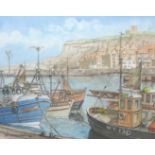 'Fishing Boats at Whitby', watercolour signed and dated D J Nicholson 74,