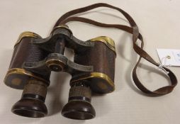 Pair of Carl Zeiss leather & brass binoculars L10cm Condition Report <a