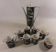 Portmeirion coffee service 'Magic Garden' six place settings Condition Report