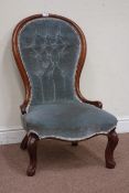 Victorian mahogany framed balloon back upholstered nursing chair Condition Report