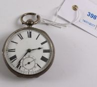 Victorian silver key wound pocket watch signed Waltham Mass no 2306062,