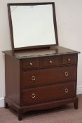 Stag Minstrel mahogany dressing chest with mirror, W82cm, D46cm,