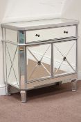 Mirrored side cabinet, double cupboard and drawer, W82cm, H82cm,